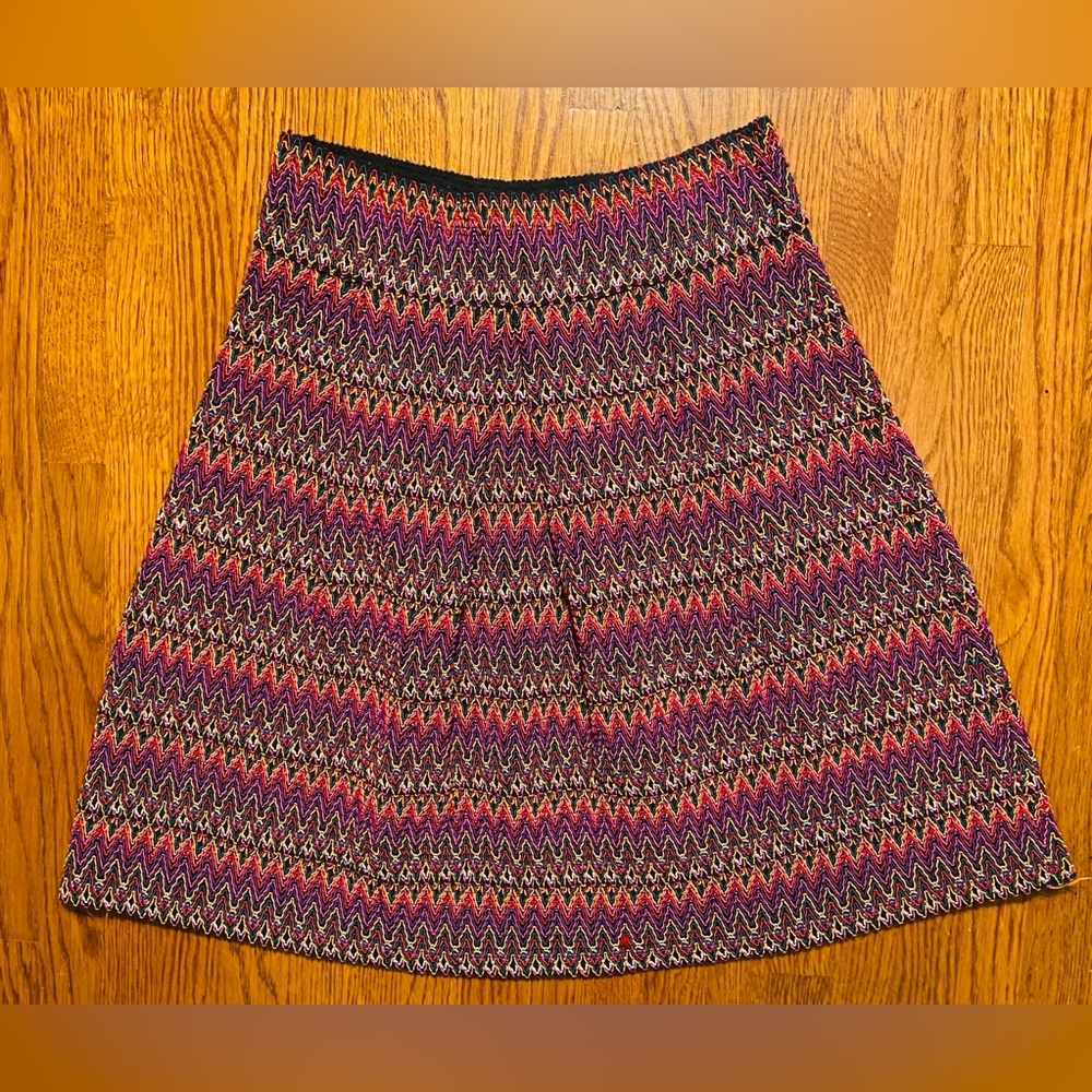 Multicolor Zigzag Patterned Women's Skirt